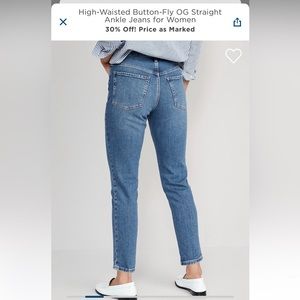 High-Waisted Button-Fly OG Straight Ankle Jeans for Women